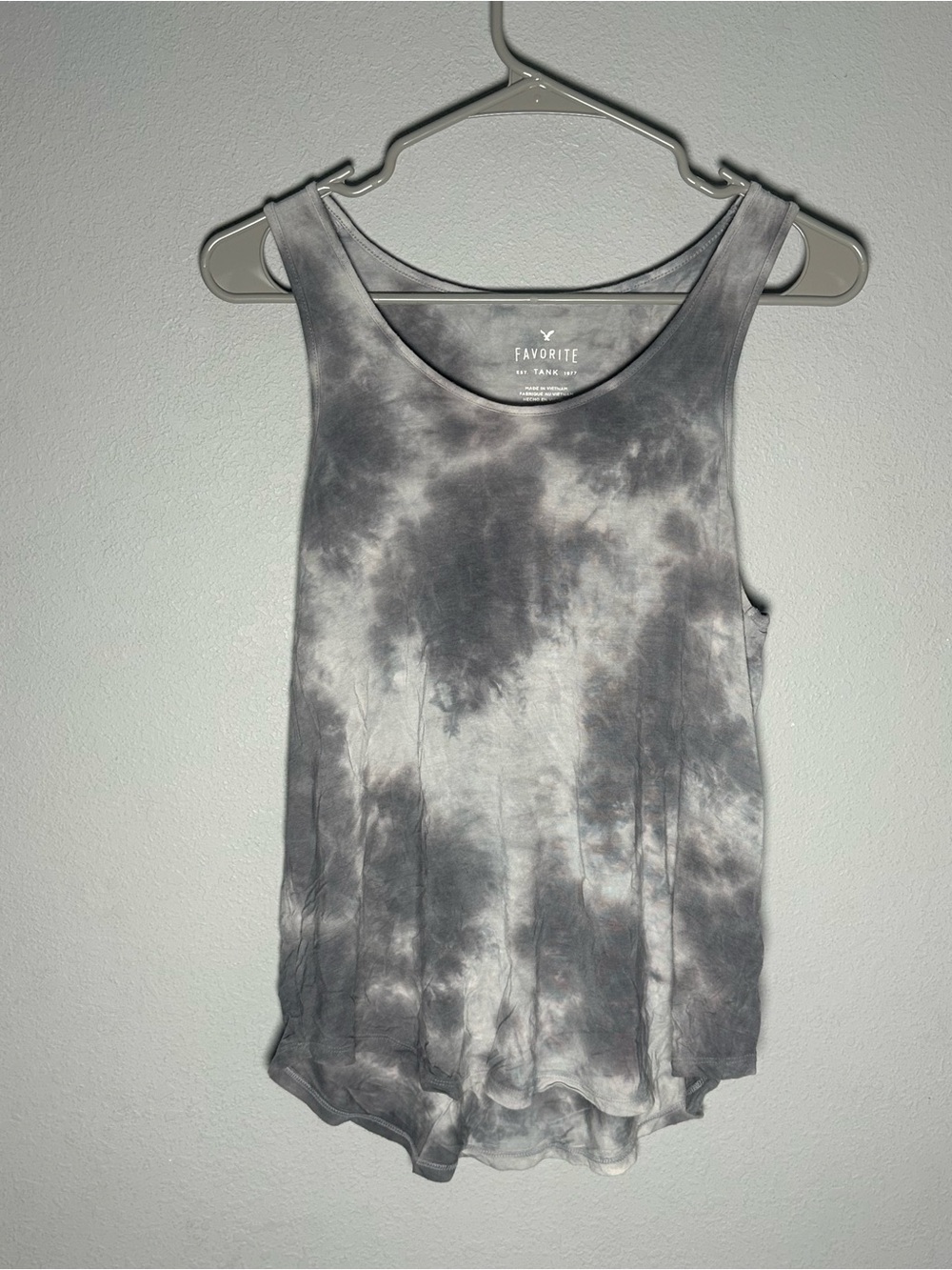 American Eagle Outfitters Grey Tie-Dye Scoop Tank
